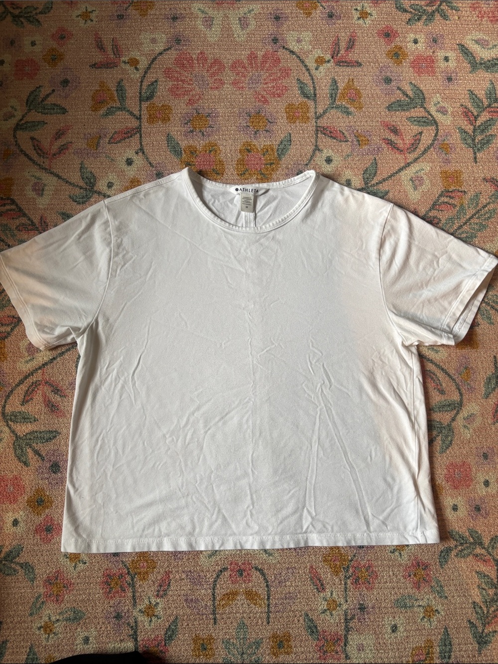 Athleta White Relaxed Boxy Short Sleeve Tee